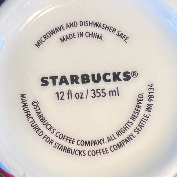 STARBUCKS Peppermint Red & White Striped Logo Coffee Mug - Picture 9 of 9